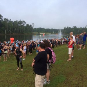 Triathlon – Swimmers and Spectators waiting
